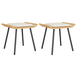Stołki ogrodowe  2 szt. Naturalne 50x40x45 cm Polirattan