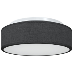 Lampa sufitowa  Płaskosufitowa Czarna Ø 38 cm Tkanina E27