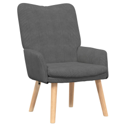 Fotel relaksacyjny ciemnoszary z materiału corduroy