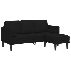 3-osobowa kanapa w kształcie litery L Czarna 160 cm Materiał