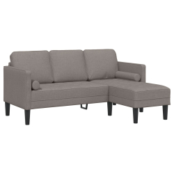 Kanapa narożna 3-osobowa taupe 160 cm z tkaniny