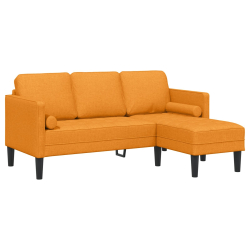 3-osobowa kanapa w kształcie litery L ciemnożółta 160 cm z materiału