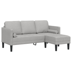 Sofa narożna 3-osobowa w kolorze chmurkowym 160 cm z tkaniny