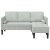 Sofa 3-osobowa  z Chaise L w kształcie litery L Jasnoszara 160 cm Welur