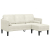 Kanapa L w kolorze kremowym 173x131x67 cm z weluru