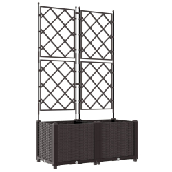 Donica Ogrodowa z Trellis 2 szt. Brązowa 80x40x143 cm