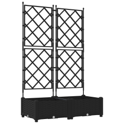 Donica ogrodowa z trelisem 2 szt. Czarna 80x40x125,5 cm