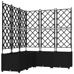 Donica  z trelisem 5 sztuk Czarna 120x120x143 cm