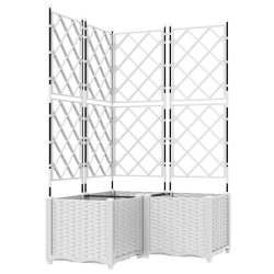 Donica Ogrodowa z Trellee 3 szt Biała 80x80x143 cm