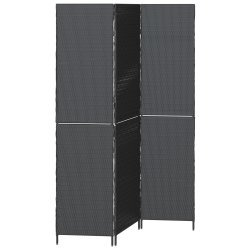 Przesłona Pokojowa 3 Panele Składana Czarna 146x180 cm Poli Rattan
