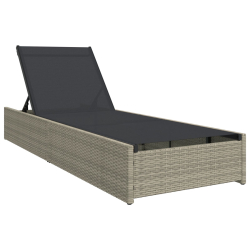 Leżak Beżowy 60x200x27 cm Rattan Poli