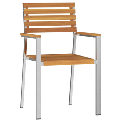 Krzesła Ogrodowe Stackable  2 szt. z Litego Drewna Akacjowego i Stali