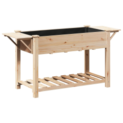 VidaXL Donica ogrodowa z półkami 155x59x76 cm z litego drewna sosnowego