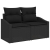 Sofa ogrodowa 2-osobowa z poduszkami Czarny Rattan