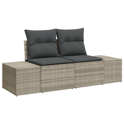 Sofa ogrodowa 2-osobowa z szarymi poduszkami