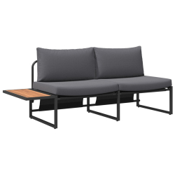 Sofa ogrodowa dla 2 osób z antracytowymi poduszkami