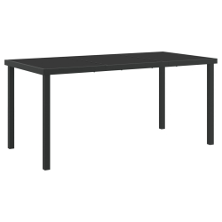 Czarny stół ogrodowy  160x80x73 cm ze szkła hartowanego