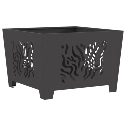Ognisko Kwadratowe Czarne 60x60x40 cm Stal