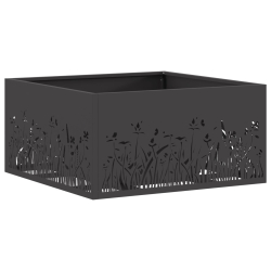 Ognisko Kwadratowe Czarne 60x60x30 cm Stal