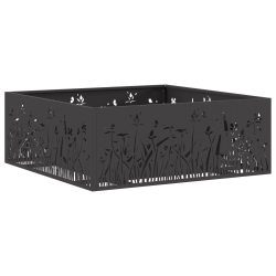 Ognisko Kwadratowe Czarne 80x80x30 cm Stal
