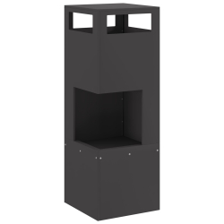 Ognisko Kwadratowe Czarne 35x35x100 cm Stal