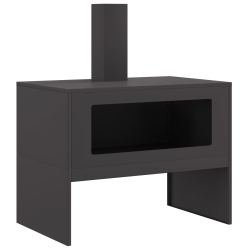Kominek z kominem Czarny 80x50x96 cm Stal