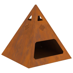 Piec ogrodowy Piramida 50x50x51 cm Stal postarzana