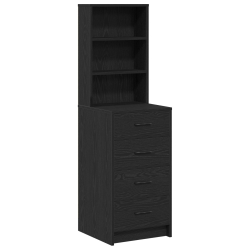 Wysoki kredens Czarny Dąb 40x41x135 cm Z materiałów drewnopochodnych