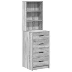 Wysoki kredens Szary Sonoma 40x41x135 cm z materiału drewnopochodnego