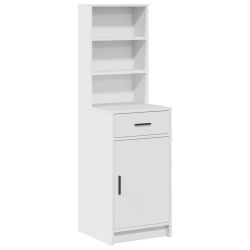 Wysoki kredens Biały 40x41x135 cm Z materiału drewnopochodnego