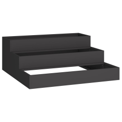 Donica ogrodowa 3-warstwowa 90x90x35 cm Czarna stal