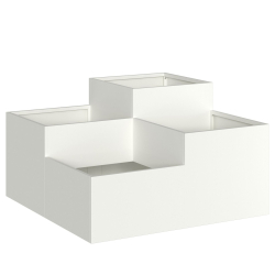 Donica ogrodowa 80x80x48 cm Biała Stal