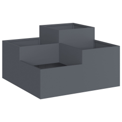 Donica ogrodowa 80x80x48 cm Antracytowa Stal