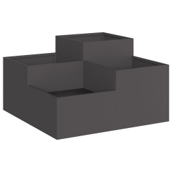 Donica ogrodowa 100x100x48 cm Czarna stal