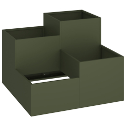 Donica Ogrodowa 80x80x60 cm Zielona Stal