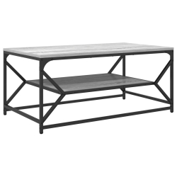 Stolik kawowy z półką Szary Sonoma 90x50x40 cm z materiału drewnopochodnego