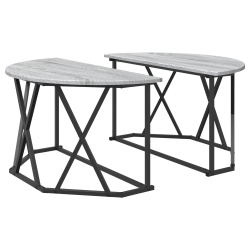 Stolik kawowy  Szary Sonoma 80x80x42 cm Wykonany z drewna inżynieryjnego