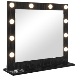 Lustro toaletowe  z oświetleniem LED Czarny Dąb 60x55x18 cm