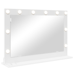 Lustro toaletowe  z lampkami LED Białe 80x55x18 cm
