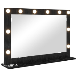 Lustro toaletowe  z podświetleniem LED Czarny Dąb 80x55x18 cm