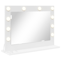 Lustro toaletowe  z lampkami LED Białe 60x45x18 cm