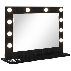Lustro toaletowe  z oświetleniem LED Czarny Dąb 60x45x18 cm