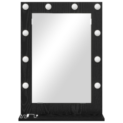 Lustro toaletowe  z oświetleniem LED Czarny Dąb 70x50x18 cm