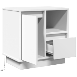 Szafka nocna  z LED Biała 50x34,5x50 cm