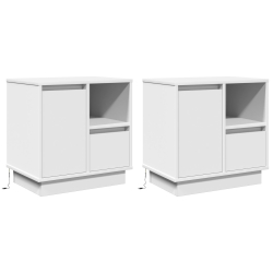 Szafki nocne z LED 2 szt. Białe 50x34,5x50 cm