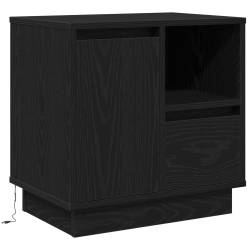 Szafka nocna  z LED Czarny Dąb 50x34,5x50 cm