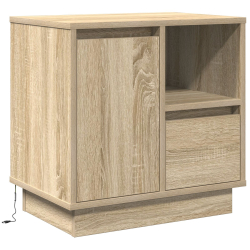 Stolik nocny  z LED w kolorze dębu sonoma 50x34,5x50 cm
