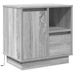 Szafka nocna  z LED Szary Sonoma 50x34,5x50 cm
