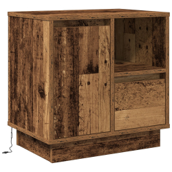 Stoliki nocne  z lampkami LED 2 szt. Stare drewno 50x34,5x50 cm