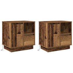 Nocne szafki z LED 2 szt. Stare drewno 50x34,5x50 cm